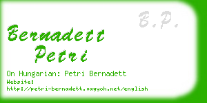 bernadett petri business card